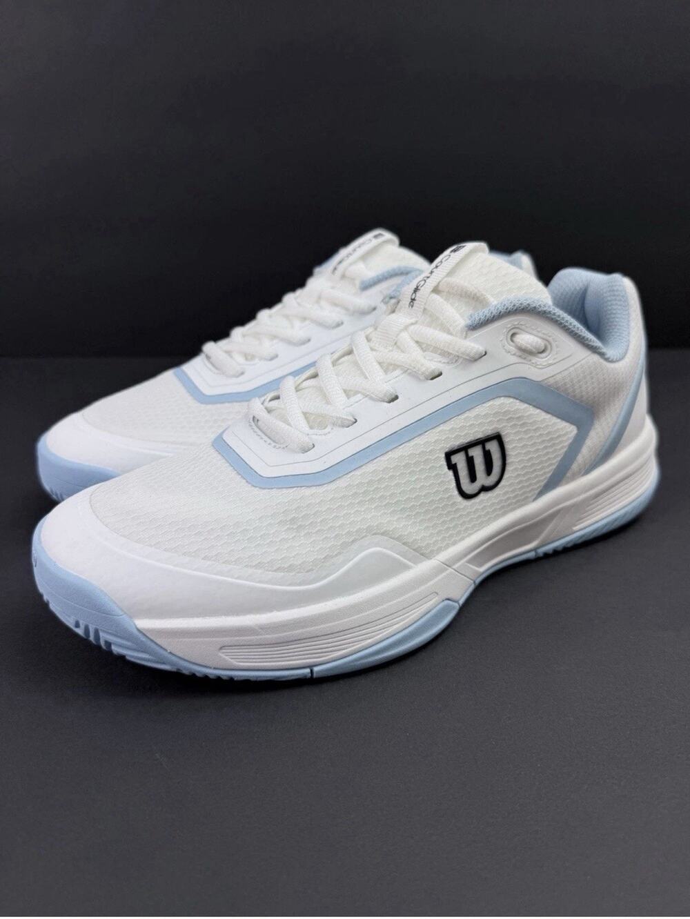 Wilson CourtGlide Women’s 7 Tennis Shoes White Airy Blue WRS339830 NEW